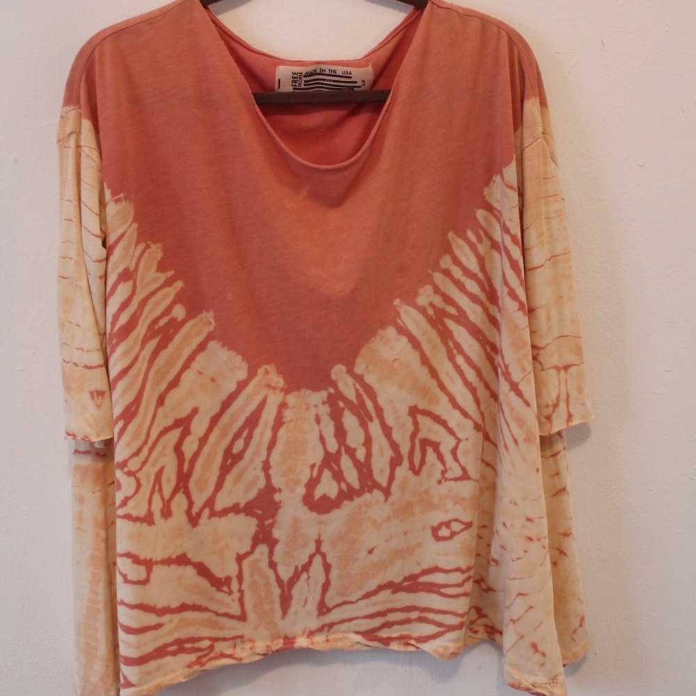 Tie dye orange free people mid sleeve